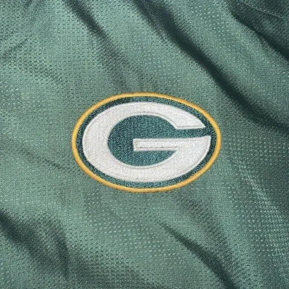 Vtg‎ 90s Green Bay Packers Reebok Windbreaker Jacket Large On Field Fleece Lined
